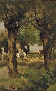 Jan Hendrik Weissenbruch Milking cows underneath the willows Germany oil painting artist